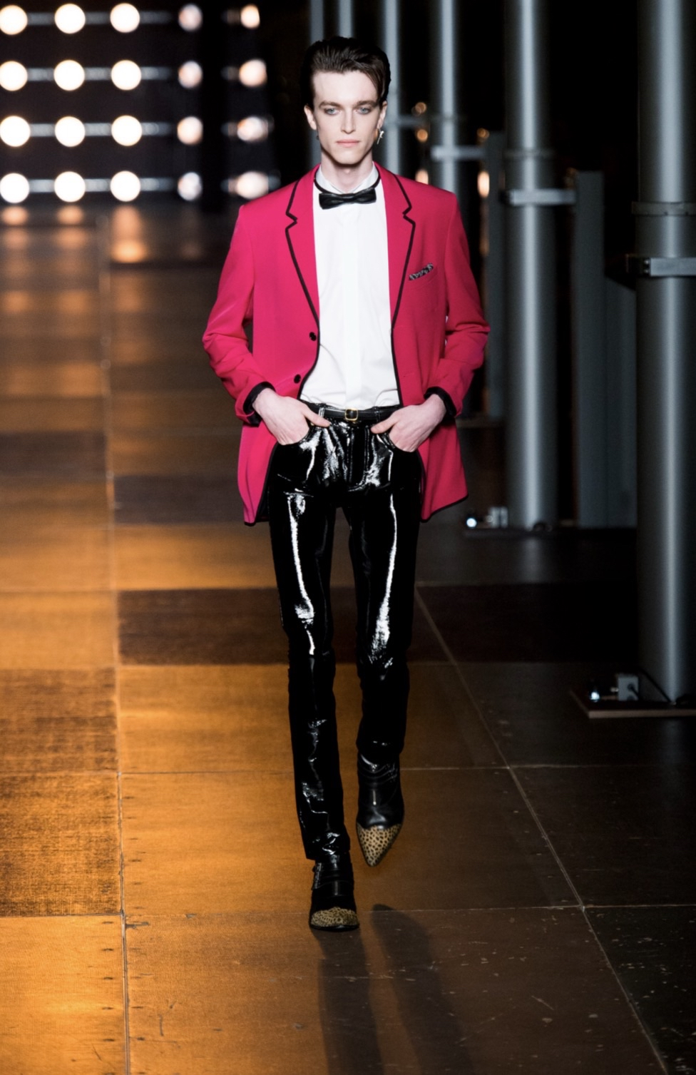 Saint Laurent SS14 Runway Faux Leather D05 Shiny Denim
