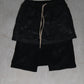 Rick Owens SS15 Waxed Kilt Pod Shorts