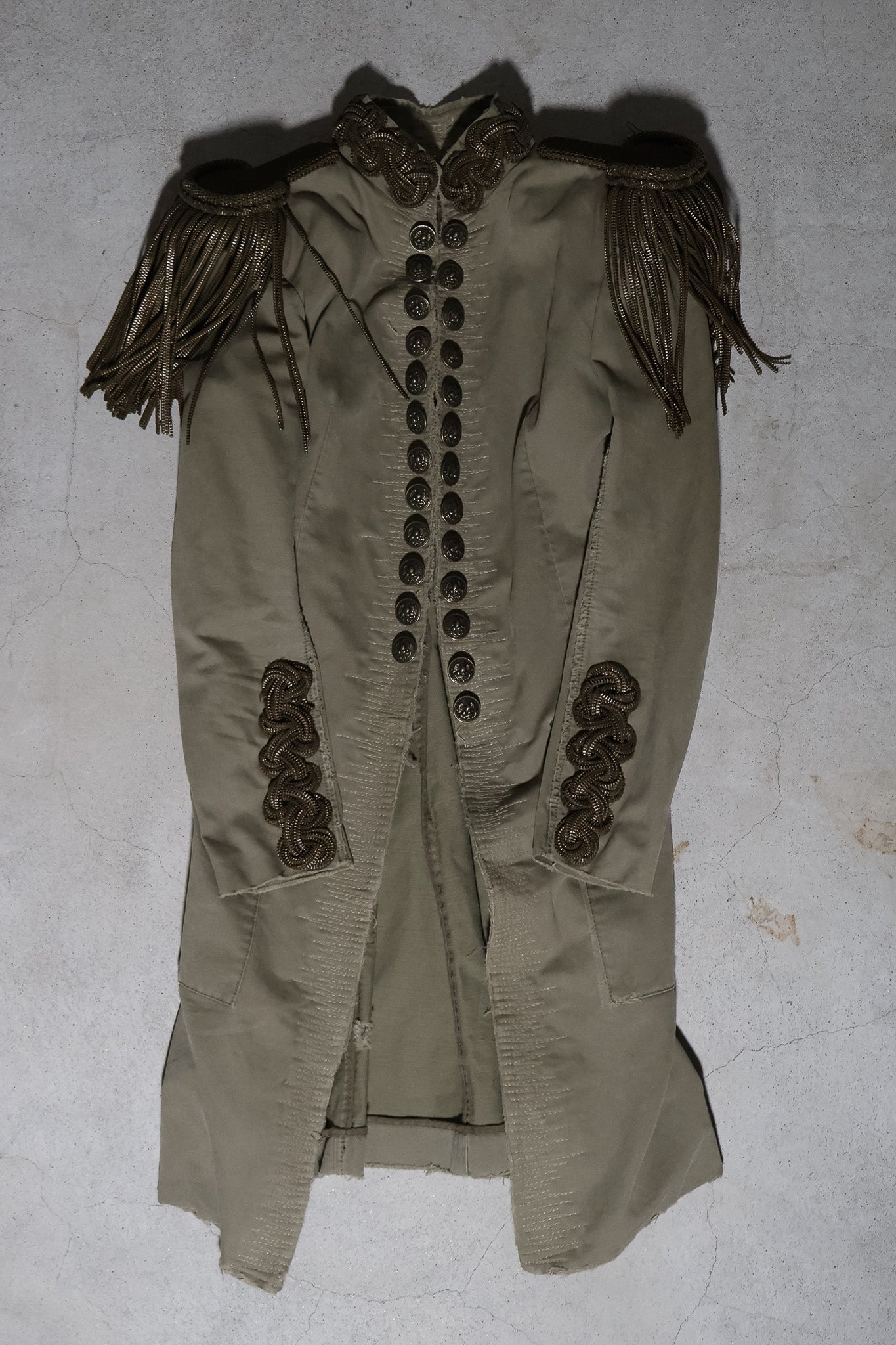 Balmain SS10 Runway Chain Epaulette Coat