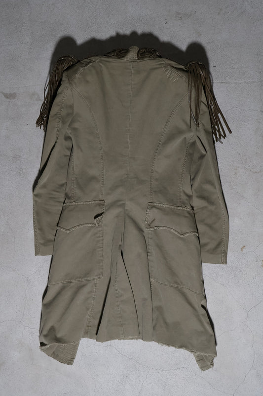 Balmain SS10 Runway Chain Epaulette Coat
