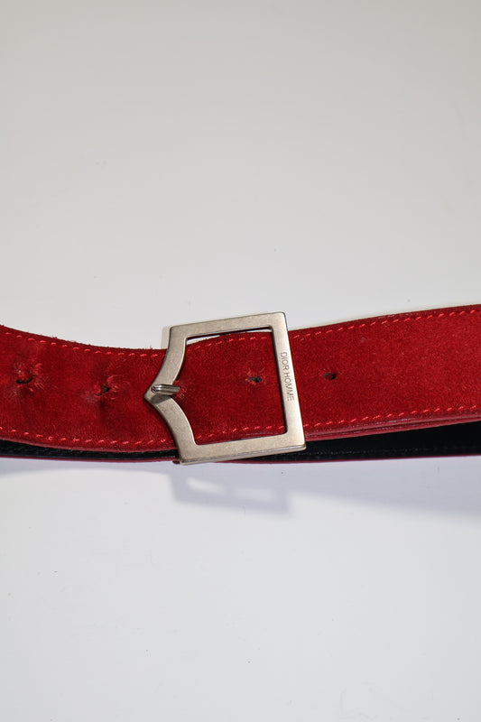 Dior Homme Red Suede D Point Belt