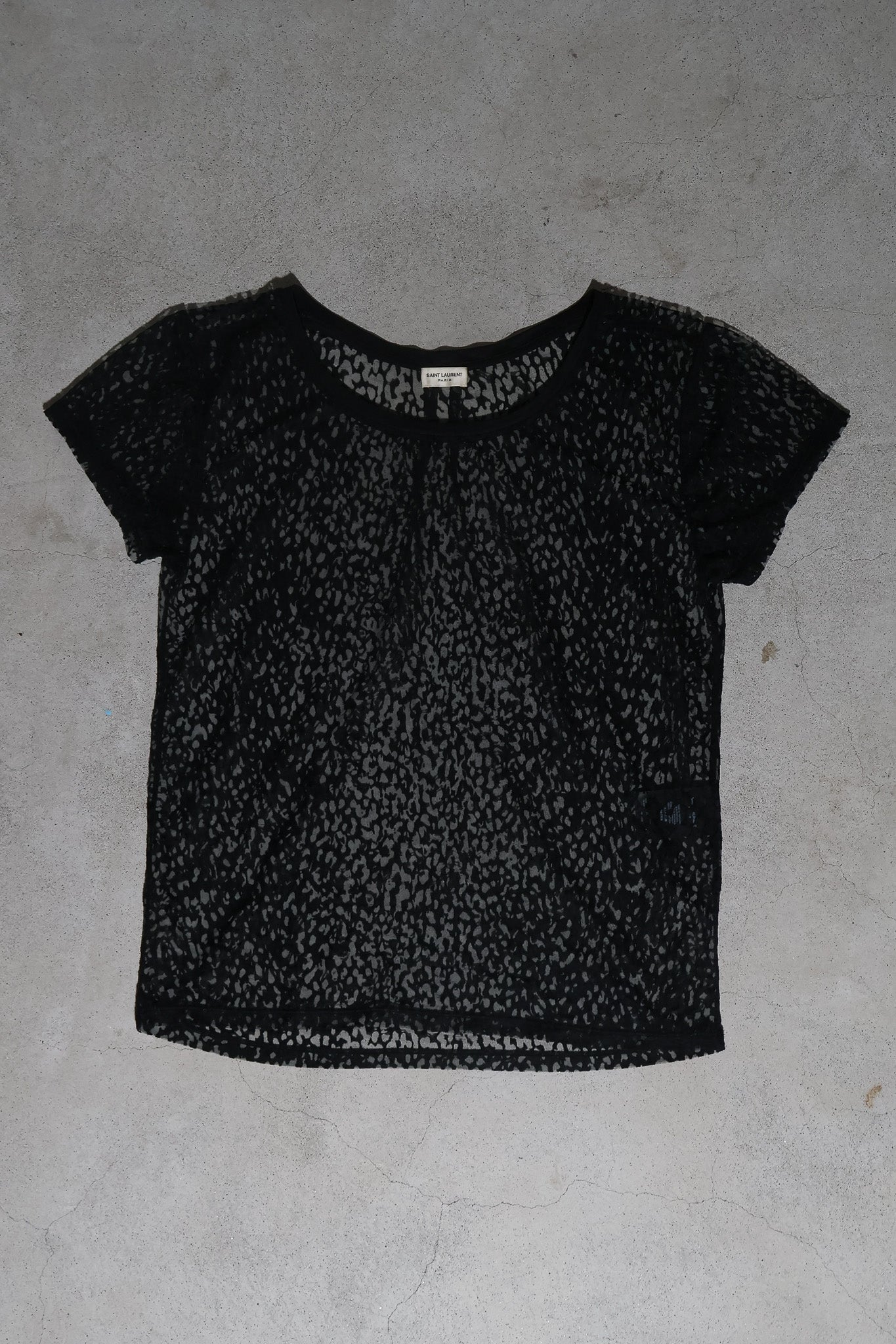Saint Laurent Paris SS14 Mesh Babycat Tee