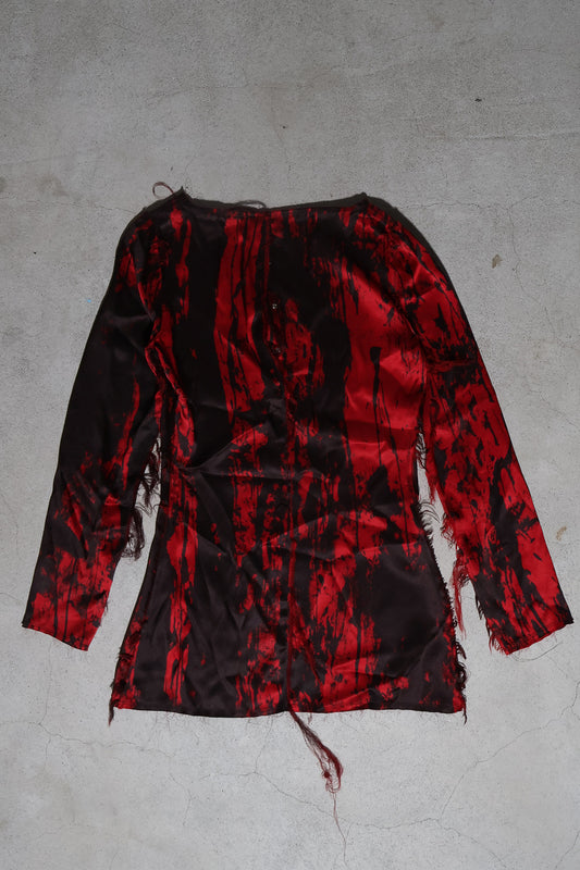 Balmain SS11 Paint Splatter Silk Top