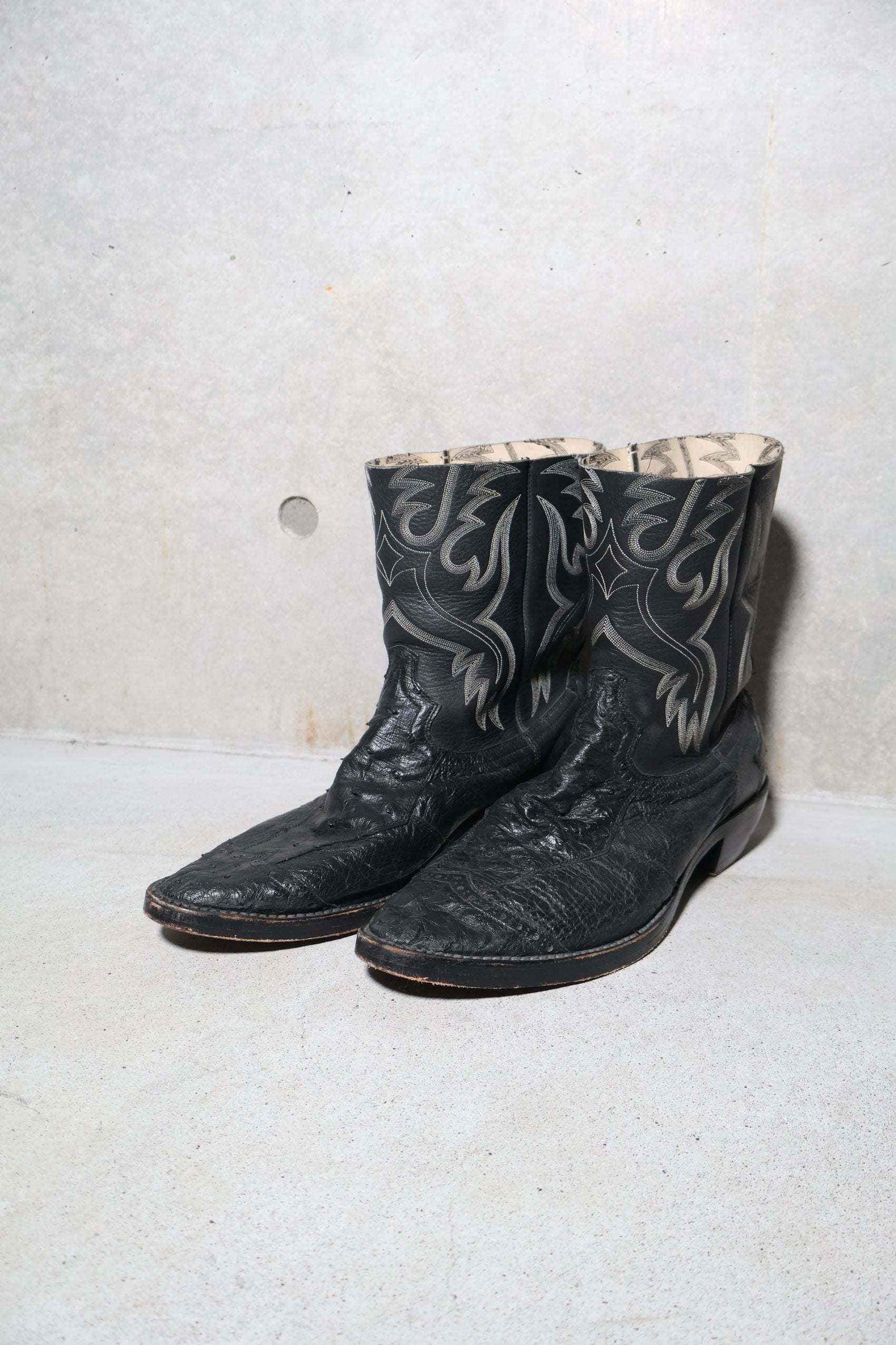 Number (N)ine FW08 Ostrich Leather Western Boots