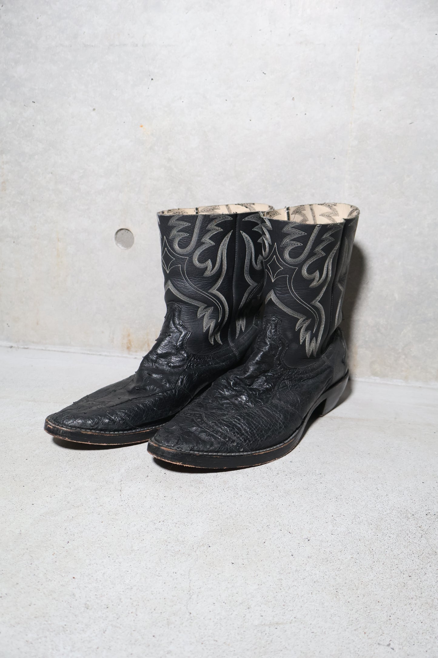Number (N)ine FW08 Ostrich Leather Western Boots