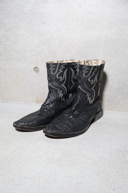 Number (N)ine FW08 Ostrich Leather Western Boots