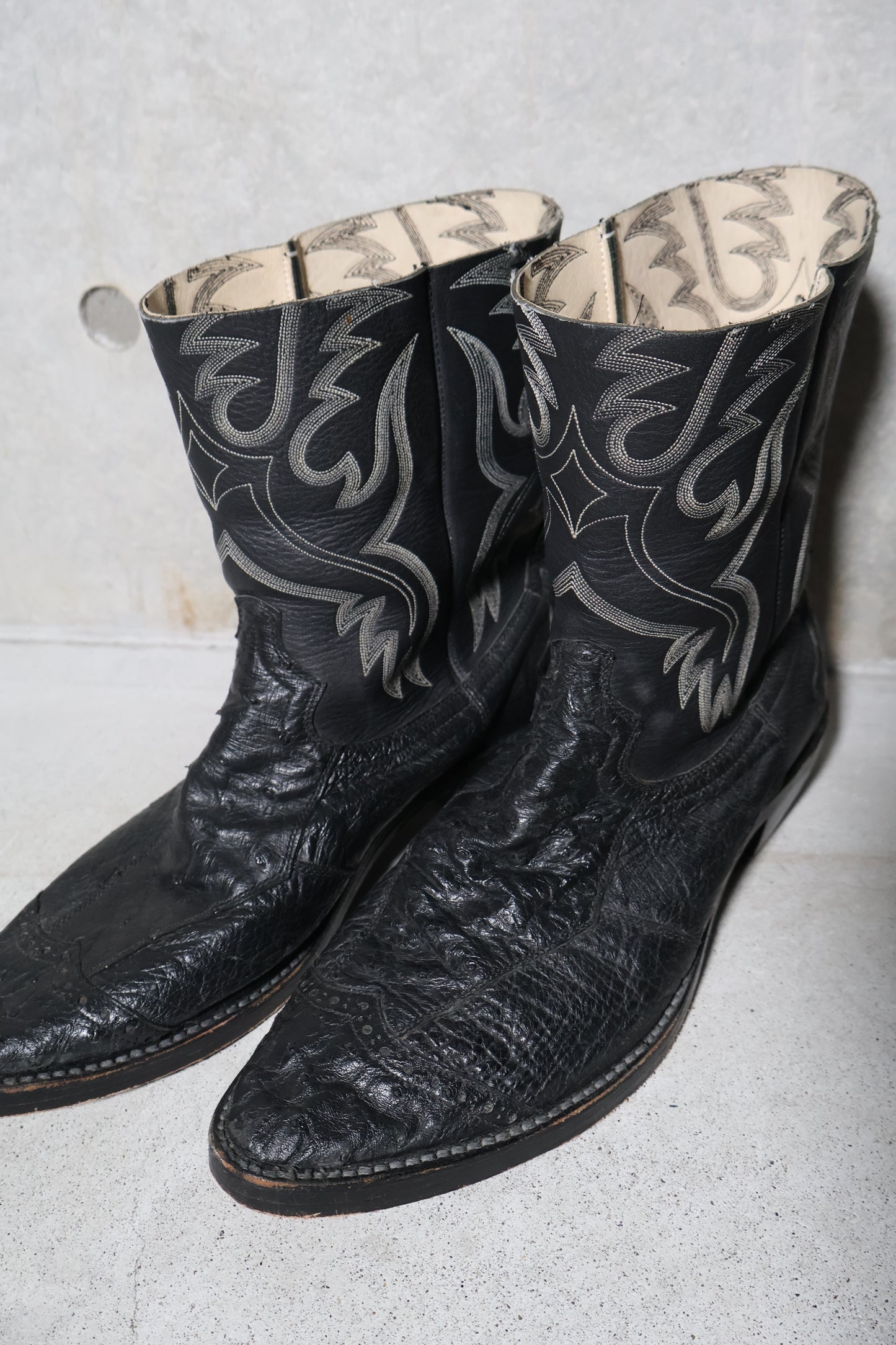 Number (N)ine FW08 Ostrich Leather Western Boots