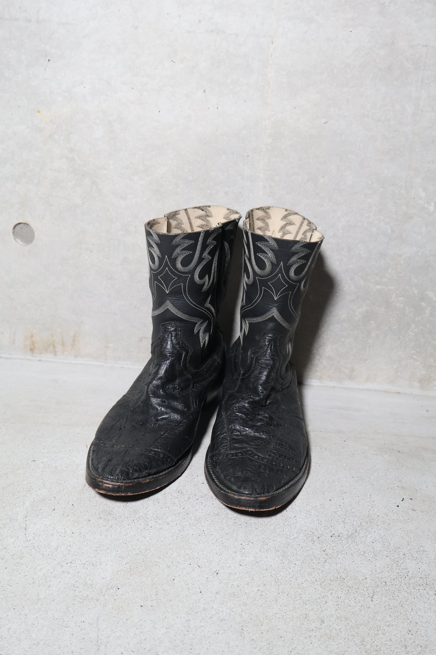 Number (N)ine FW08 Ostrich Leather Western Boots