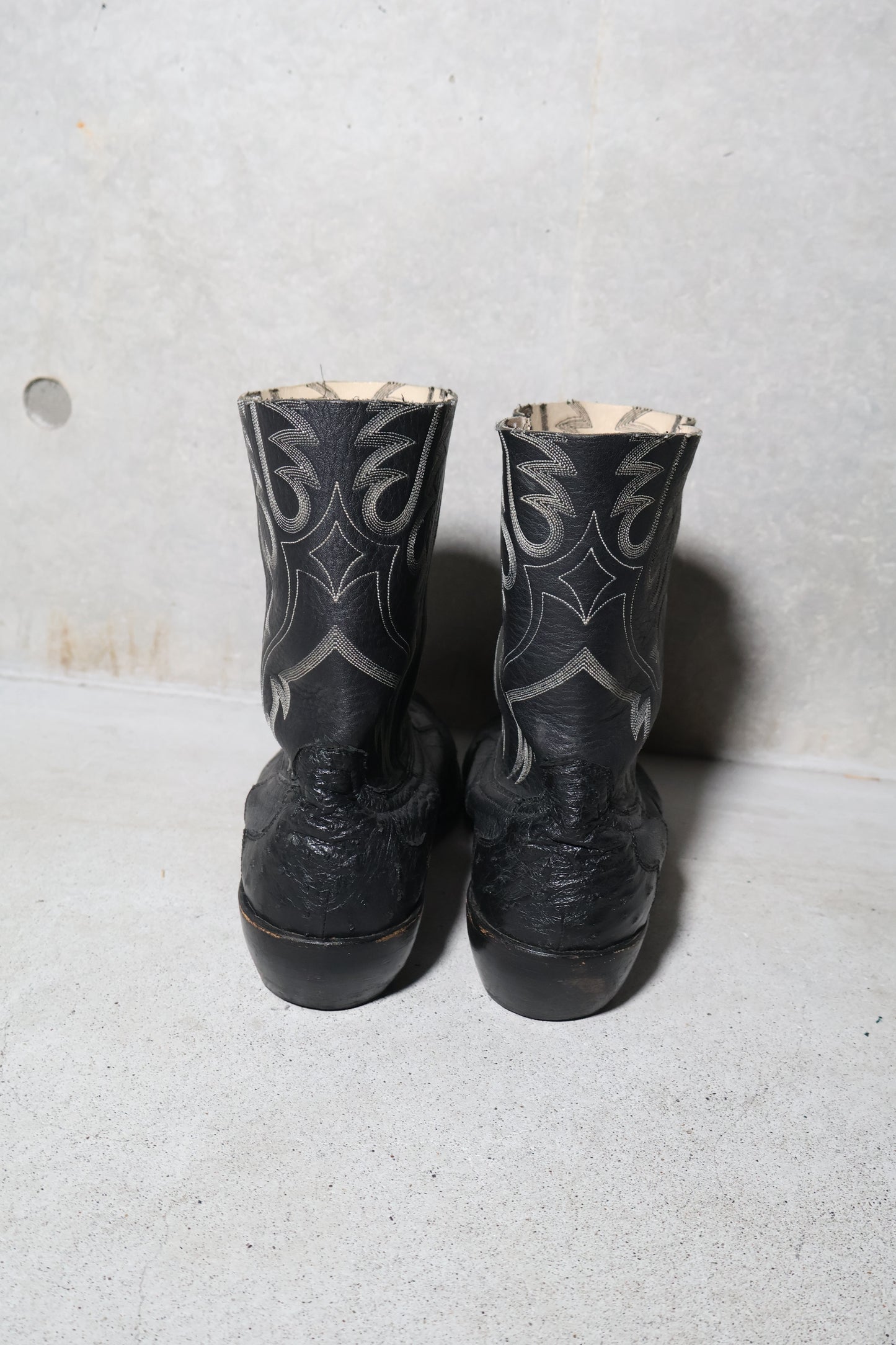 Number (N)ine FW08 Ostrich Leather Western Boots