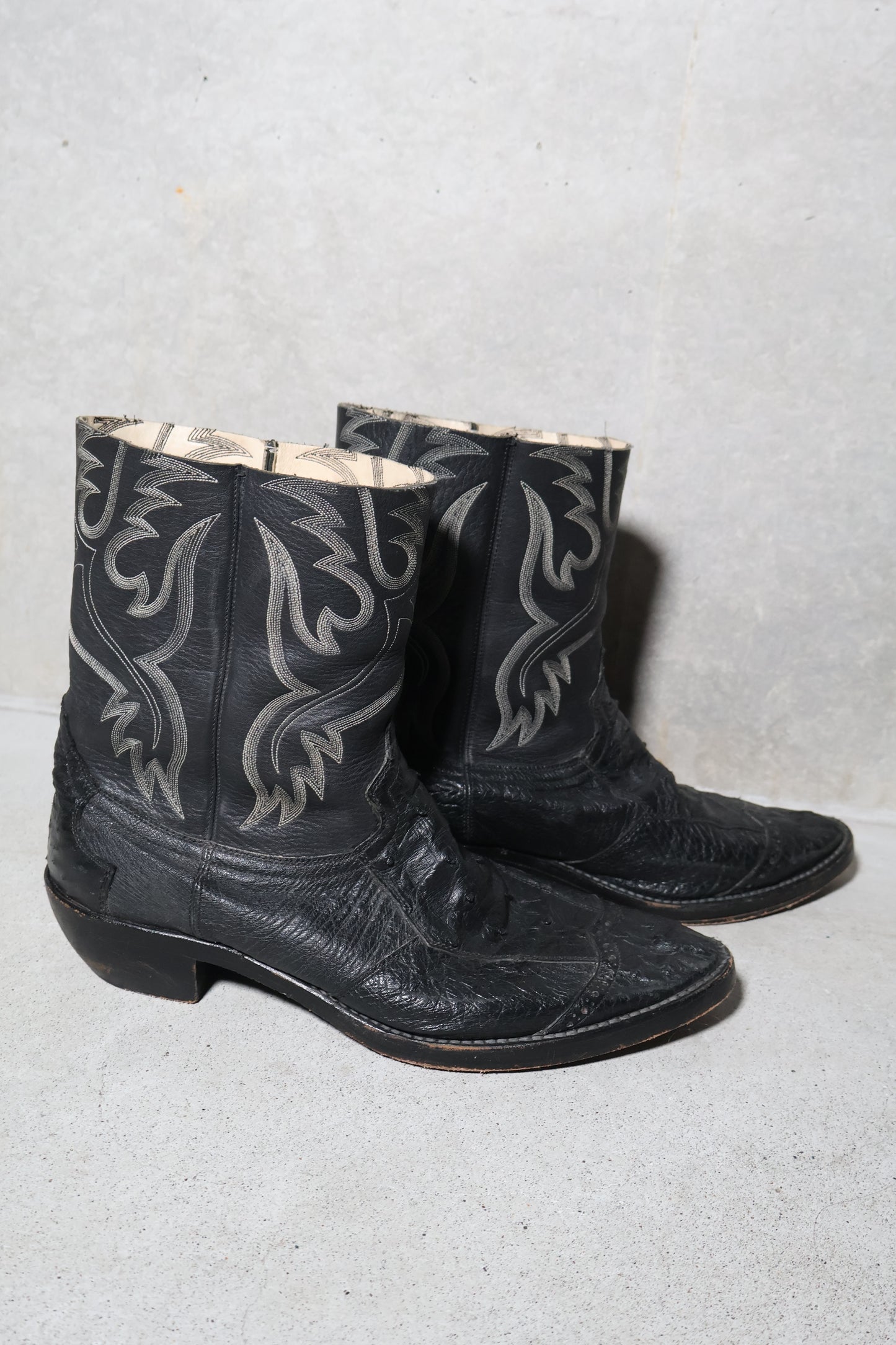 Number (N)ine FW08 Ostrich Leather Western Boots