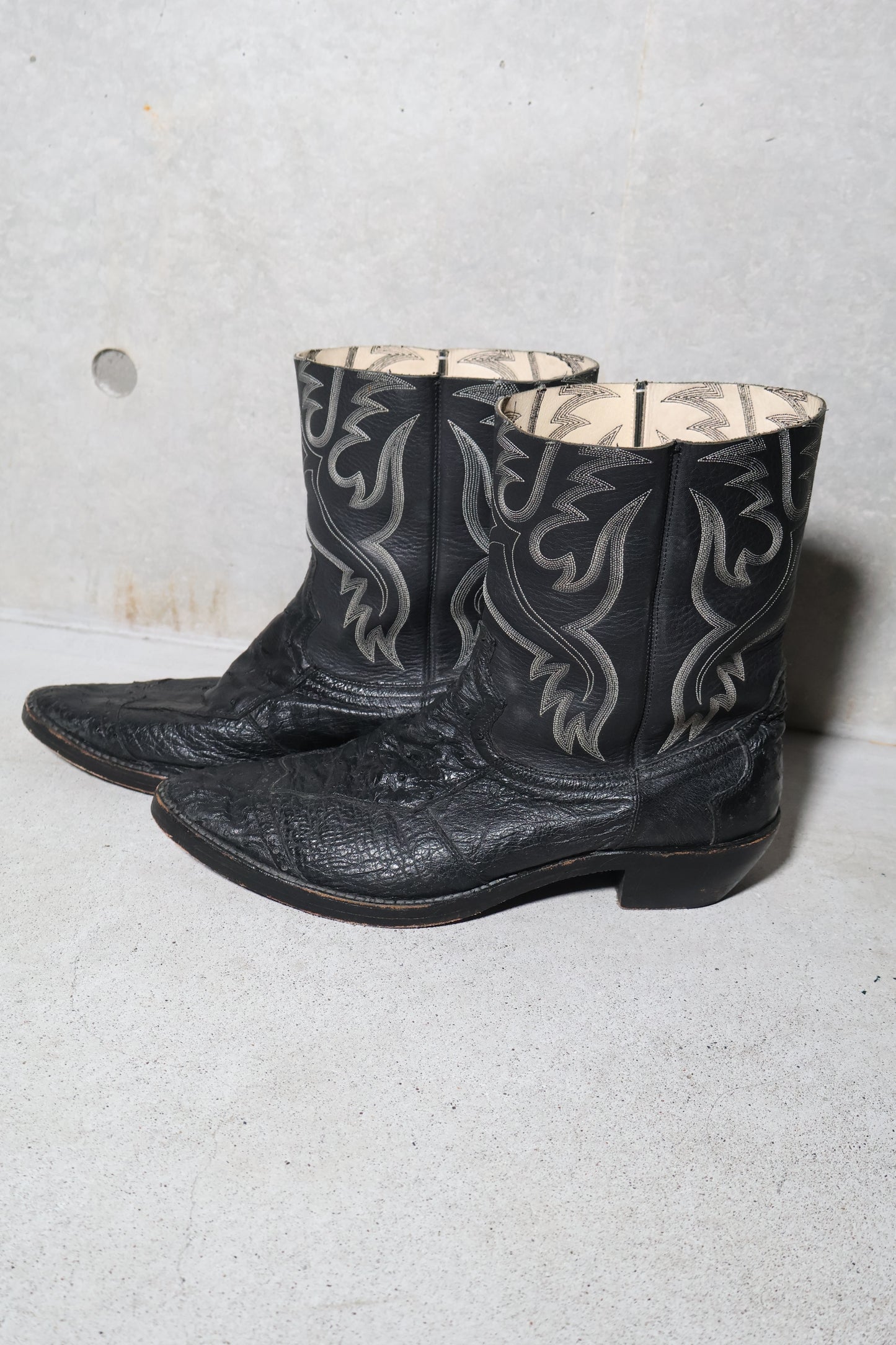Number (N)ine FW08 Ostrich Leather Western Boots
