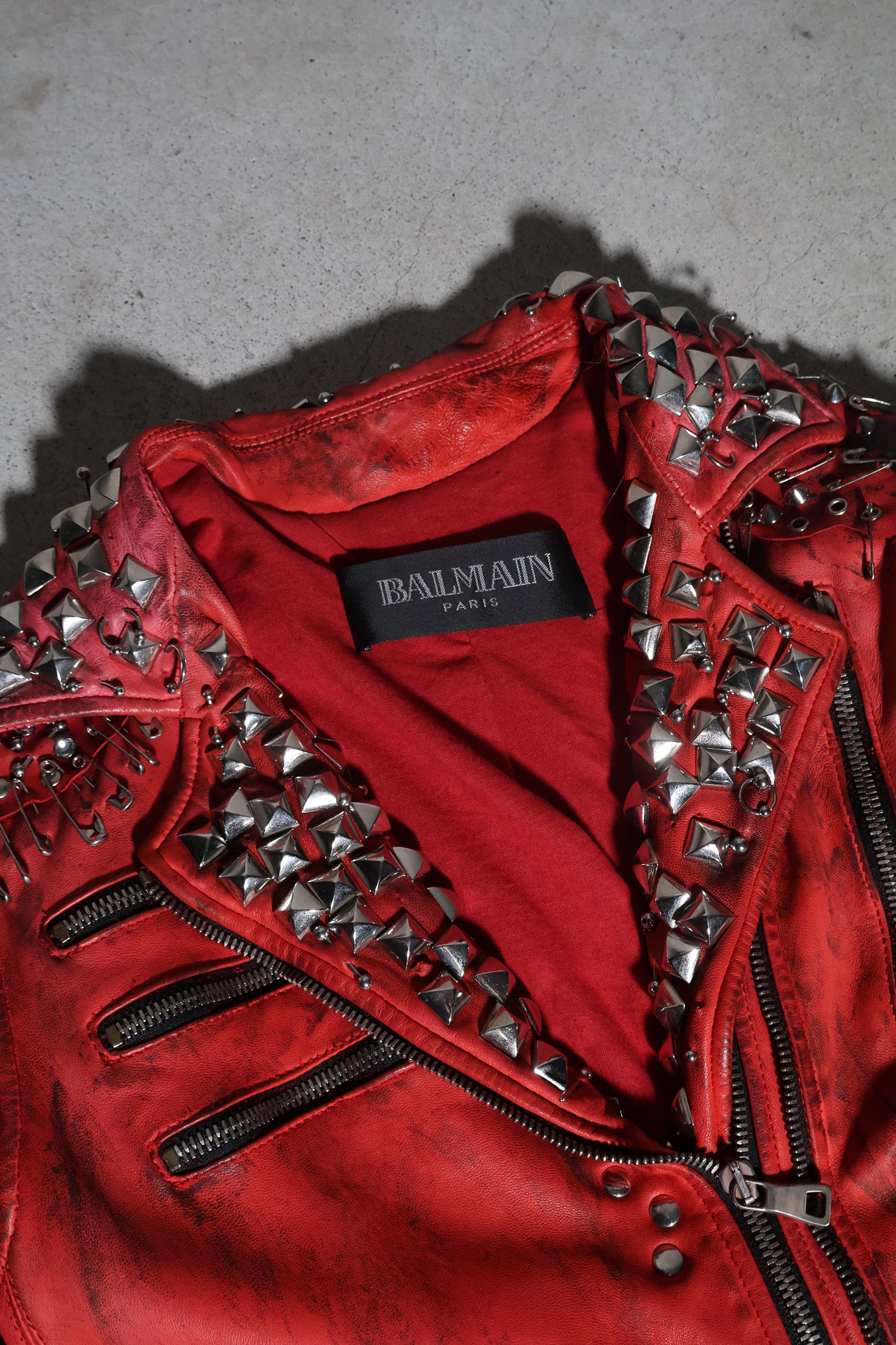 Balmain SS11 Runway Safety Pin Armored Leather Jacket – Scab Rags