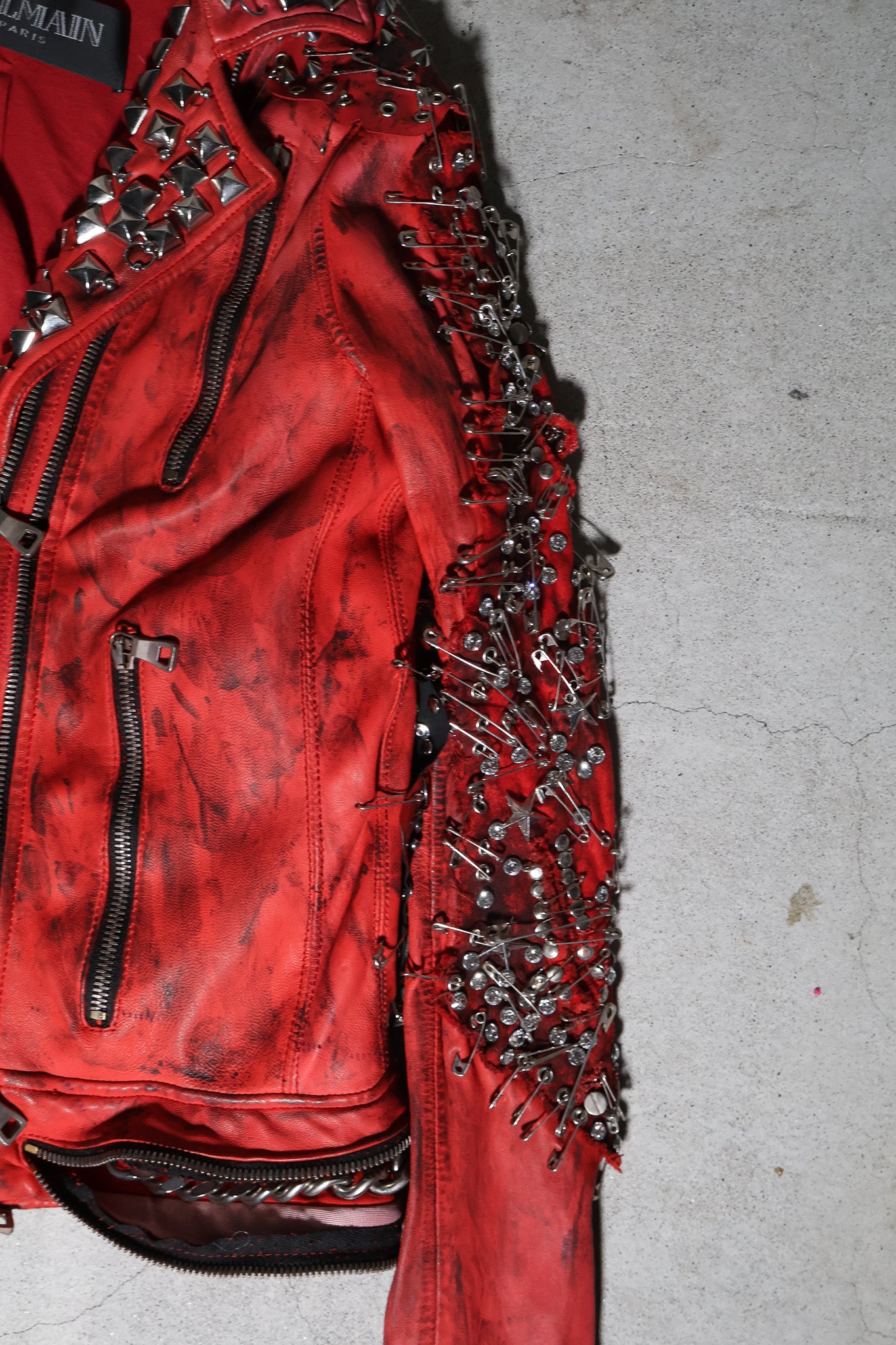 Balmain SS11 Runway Safety Pin Armored Leather Jacket