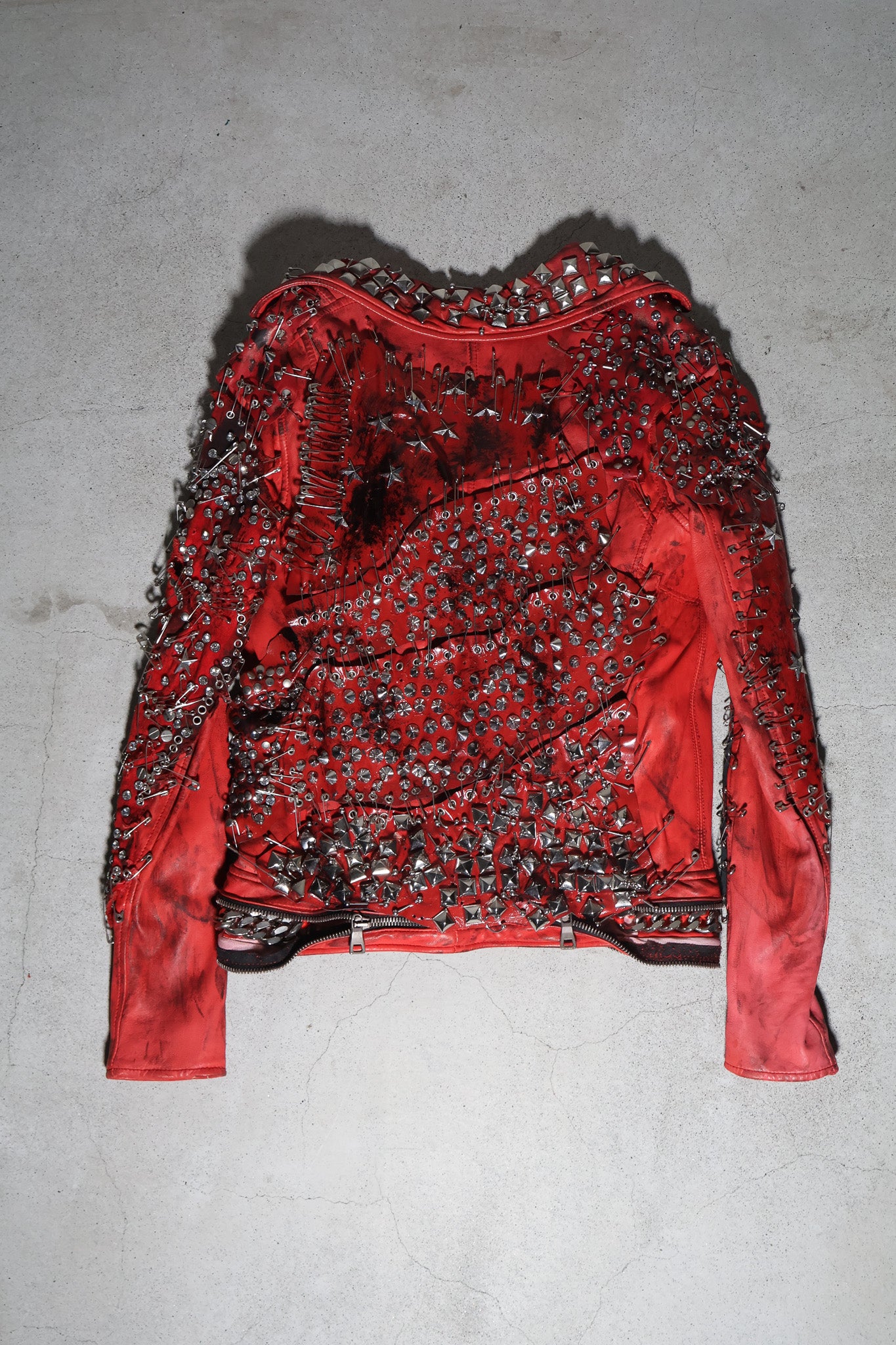 Balmain SS11 Runway Safety Pin Armored Leather Jacket