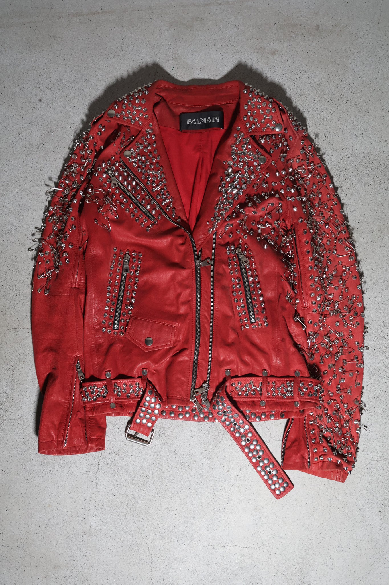 Balmain SS11 Safety Pin Pierced Studded Jacket