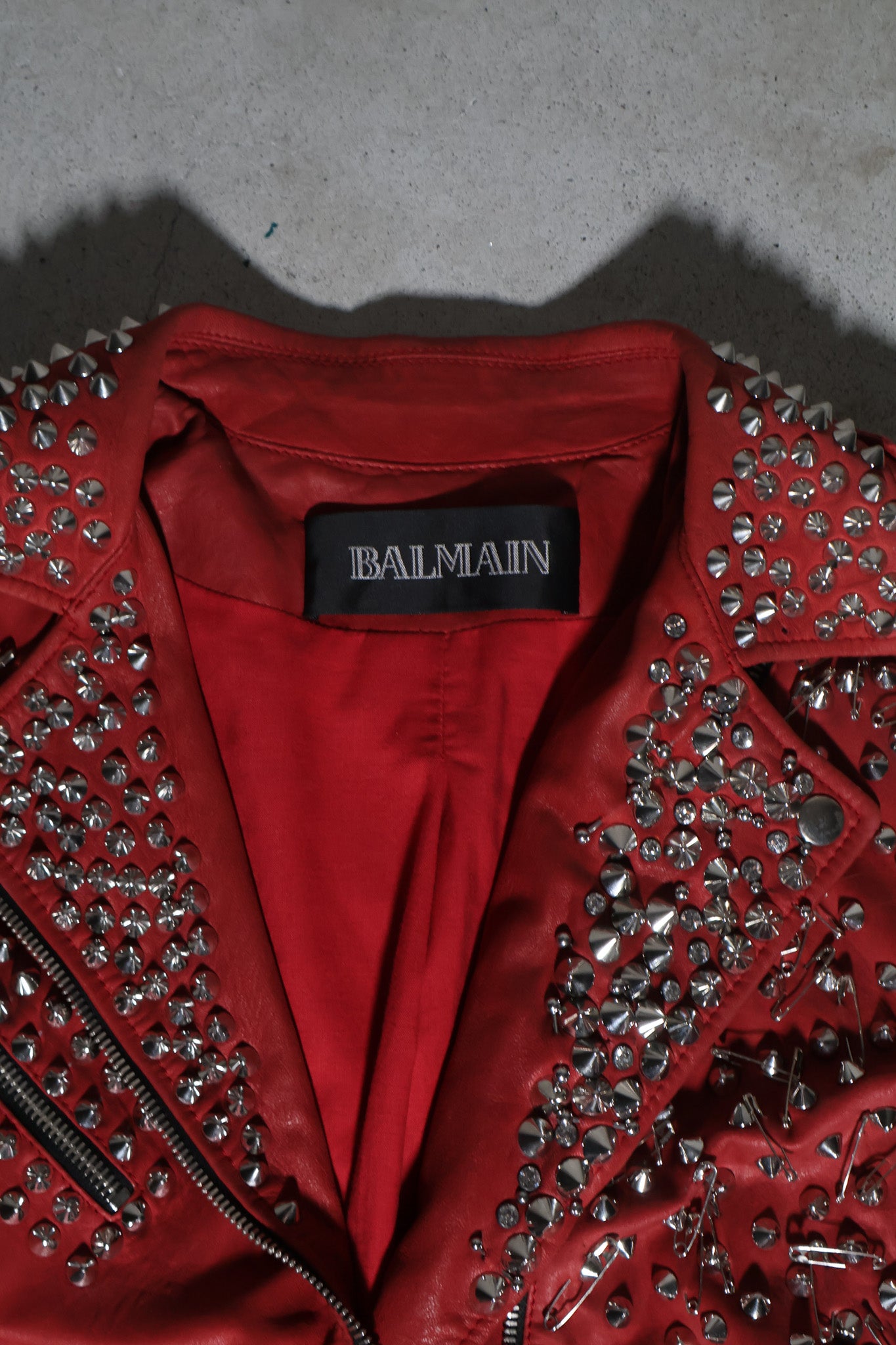 Balmain SS11 Safety Pin Pierced Studded Jacket