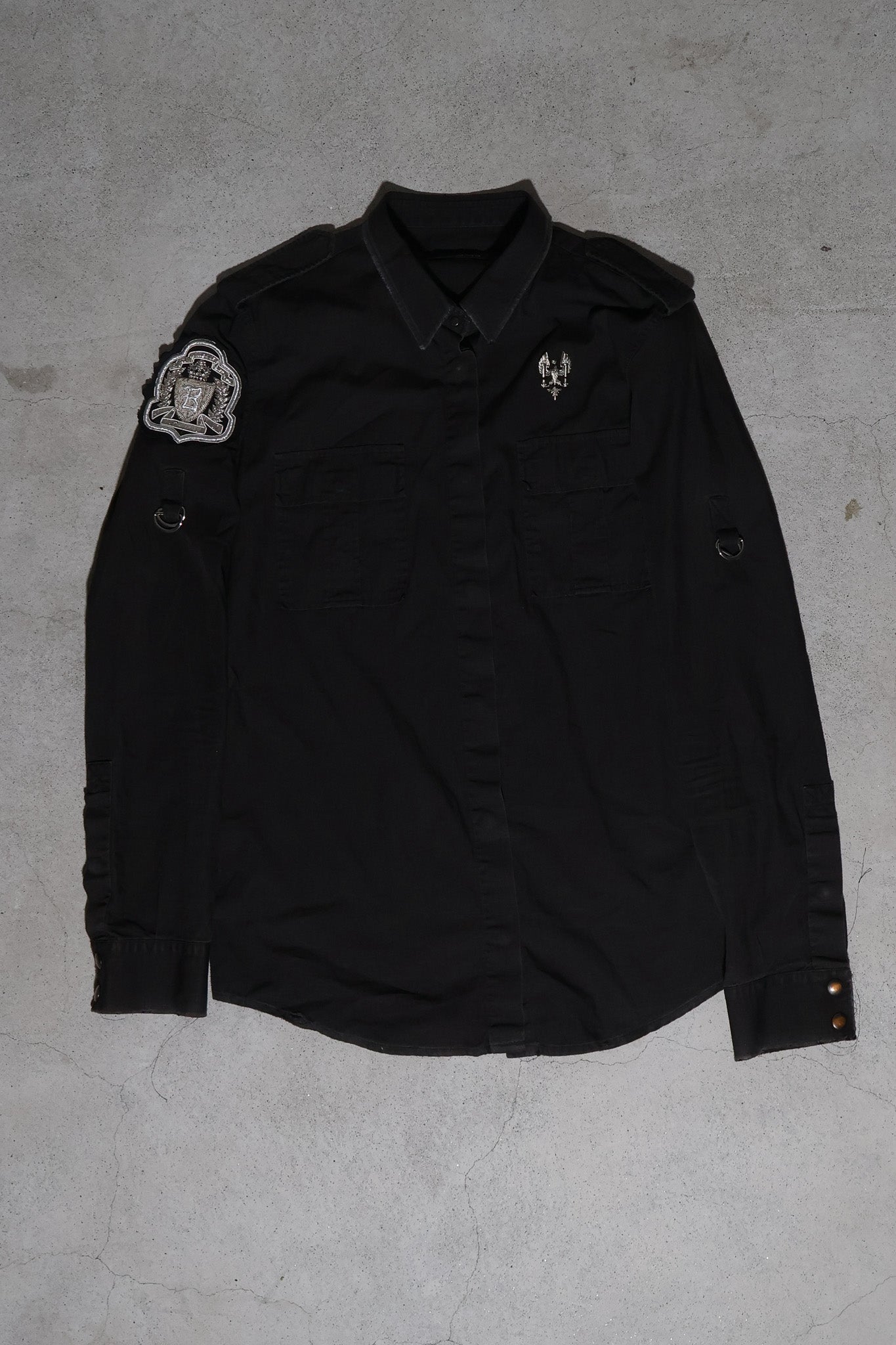 Balmain SS11 Runway Pin Emblem Military L/S Shirt