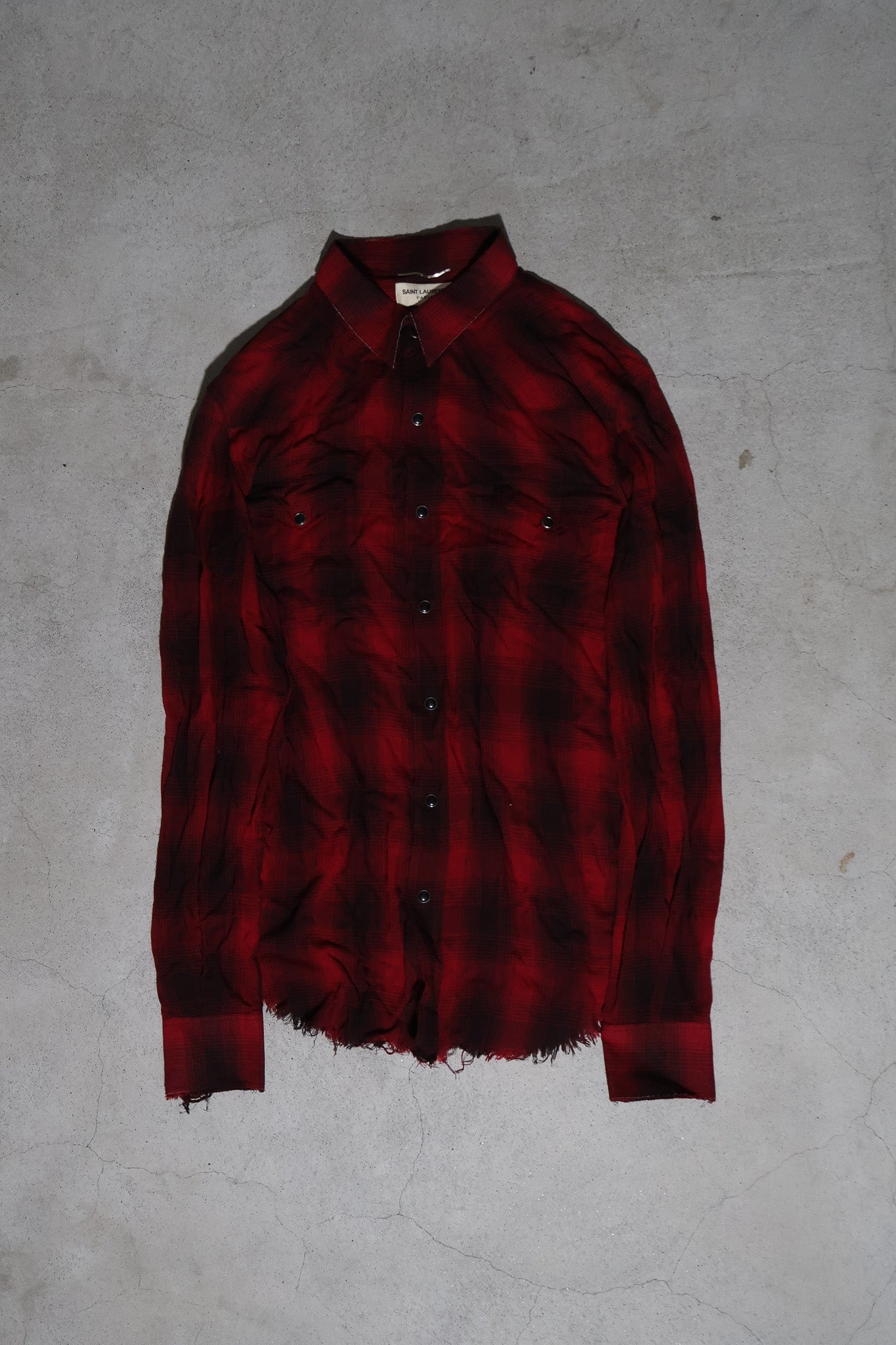 Saint Laurent Paris SS15 Distressed Hem Flannel