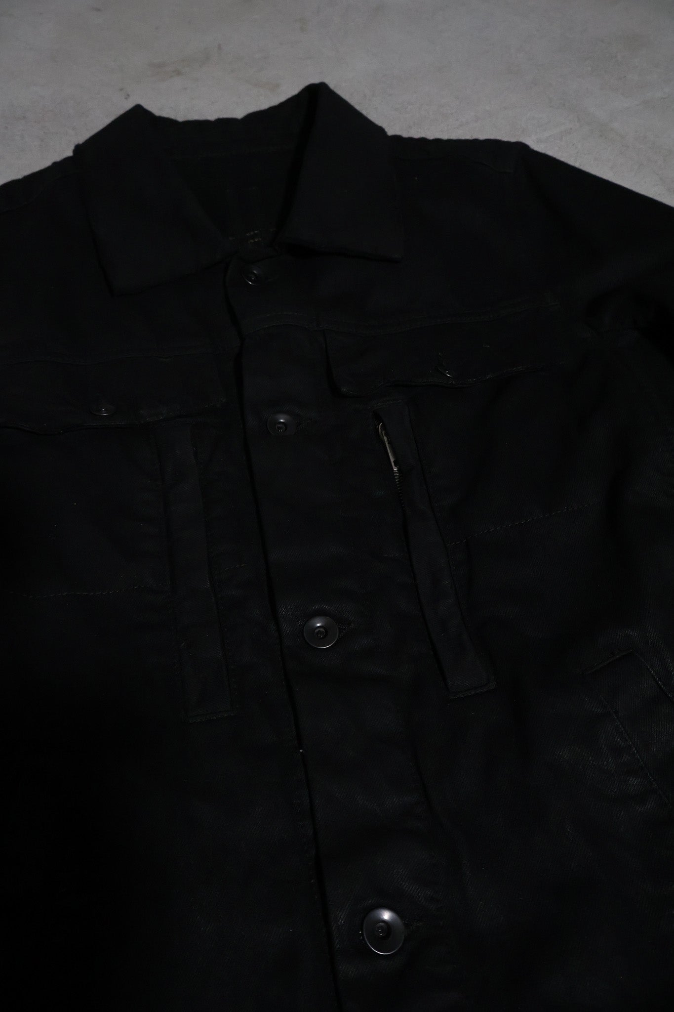 Rick Owens FW07 Black Wax Denim Jacket
