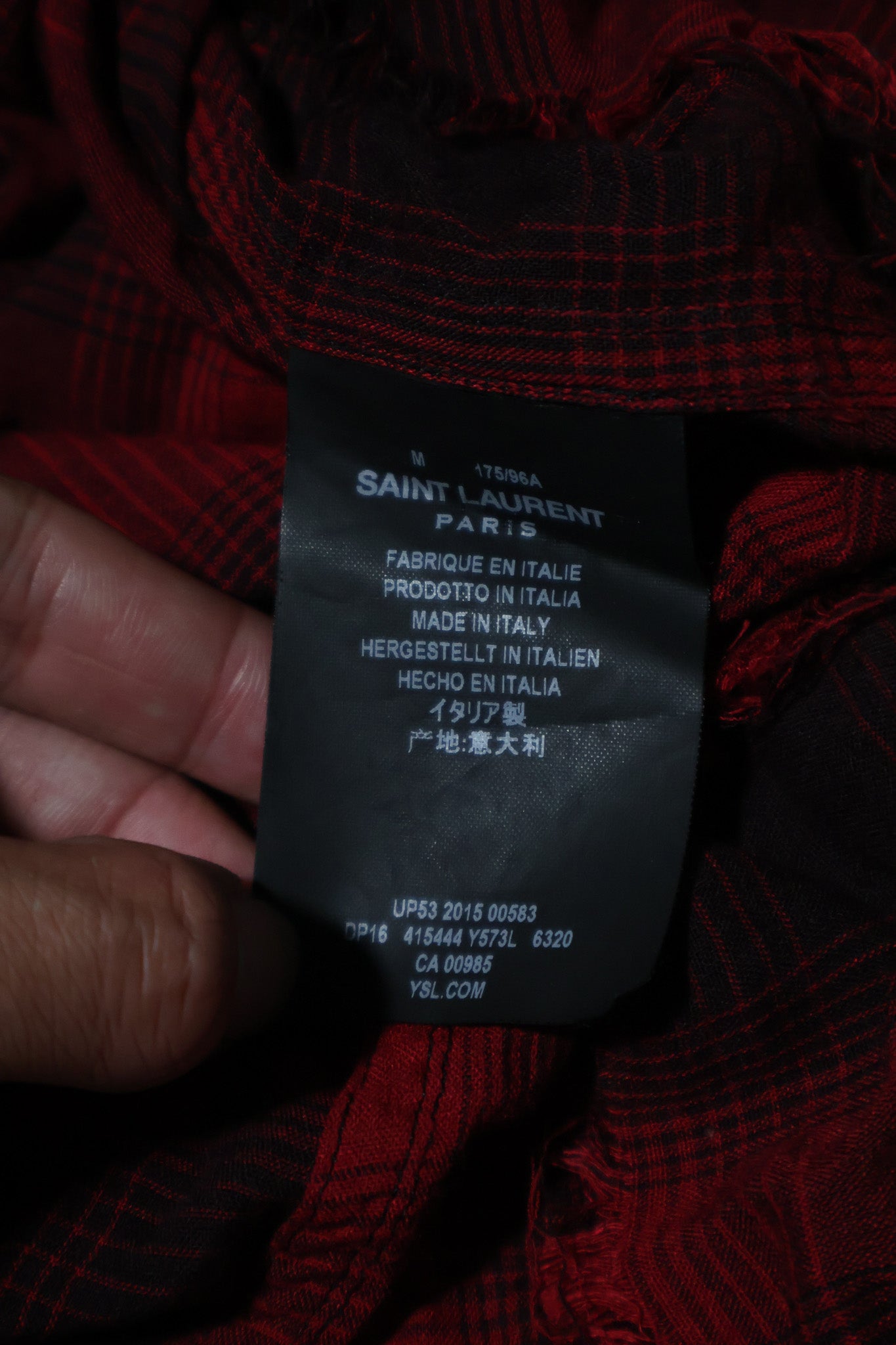 Saint Laurent Paris SS15 Distressed Hem Flannel