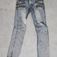 Balmain AW11 Mens 4 Zip Bleached Denim
