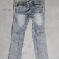Balmain AW11 Mens 4 Zip Bleached Denim