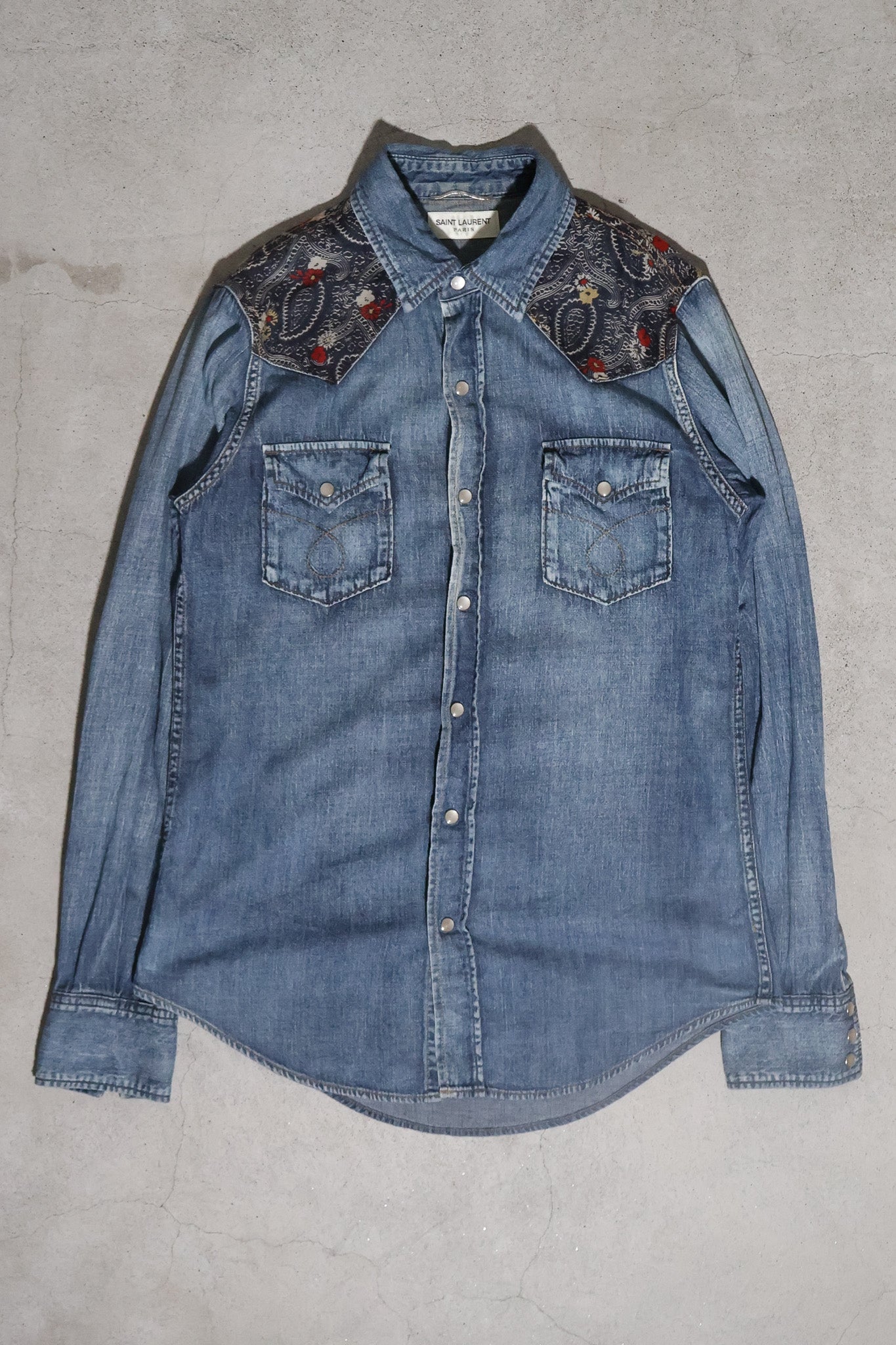 Saint Laurent SS15 Denim Paisley Shirt