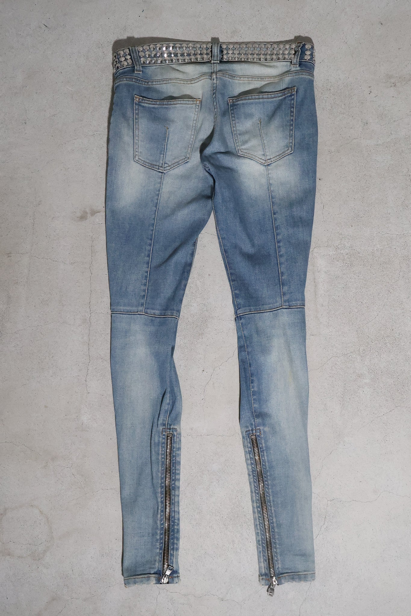 Balmain SS11 Studded Waistband Eagle Coin Denim