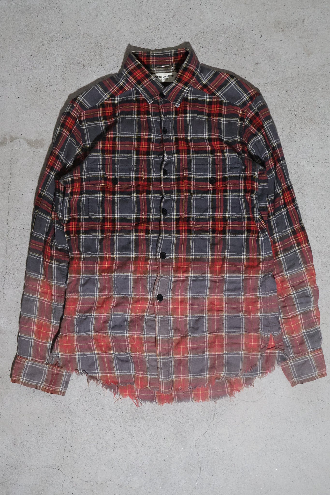Saint Laurent SS15 Surf Sound Runway Distressed Faded Flannel