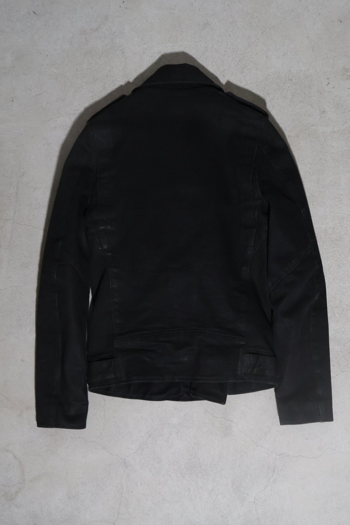 Balmain SS15 Waxed Biker Jacket