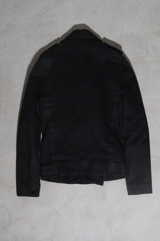 Balmain SS15 Waxed Biker Jacket