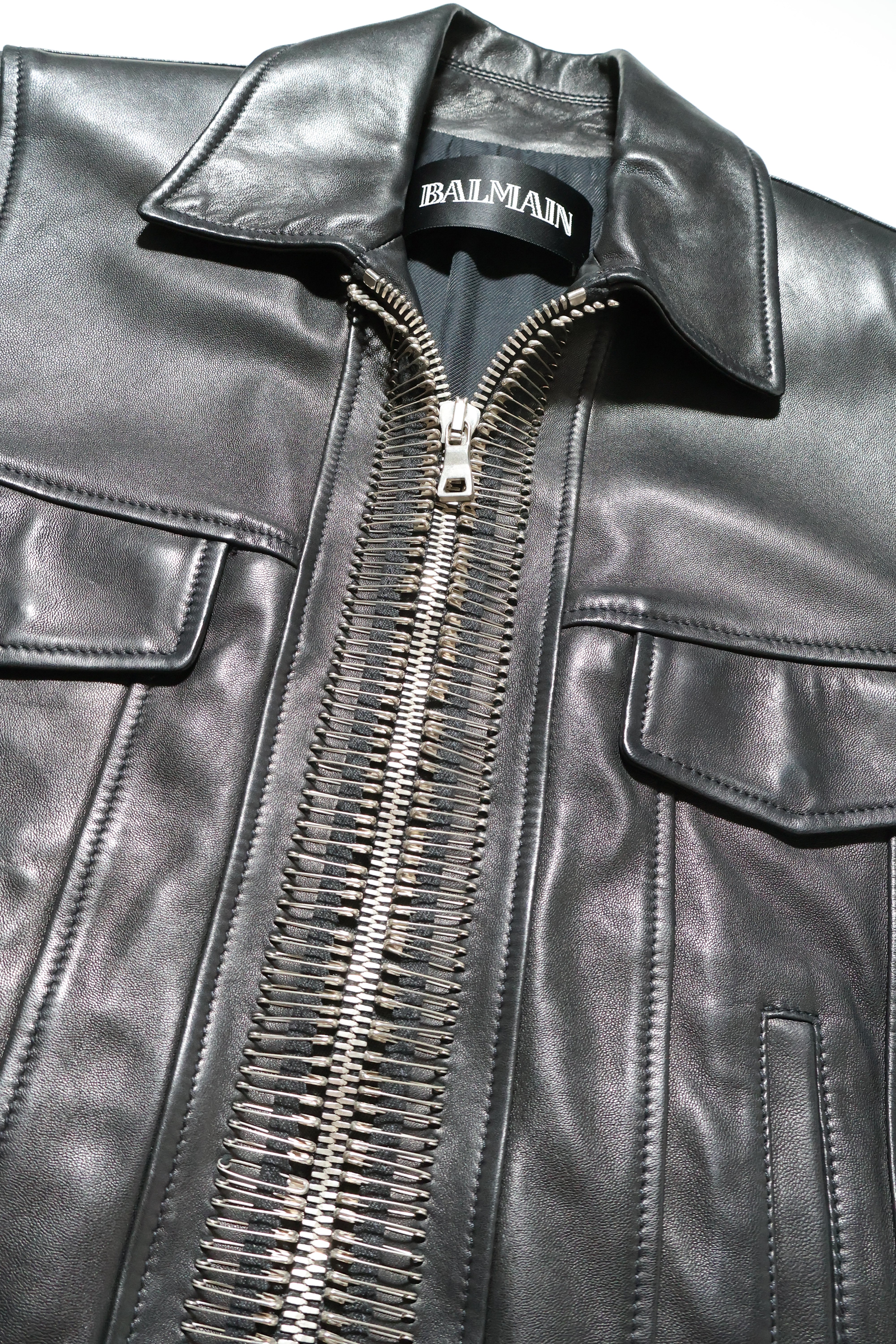 Balmain SS11 Leather Safety Pin Jacket – Scab Rags