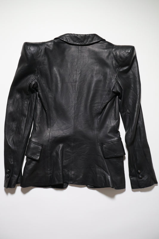 Balmain AW09 Shoulder Pad Leather Blazer
