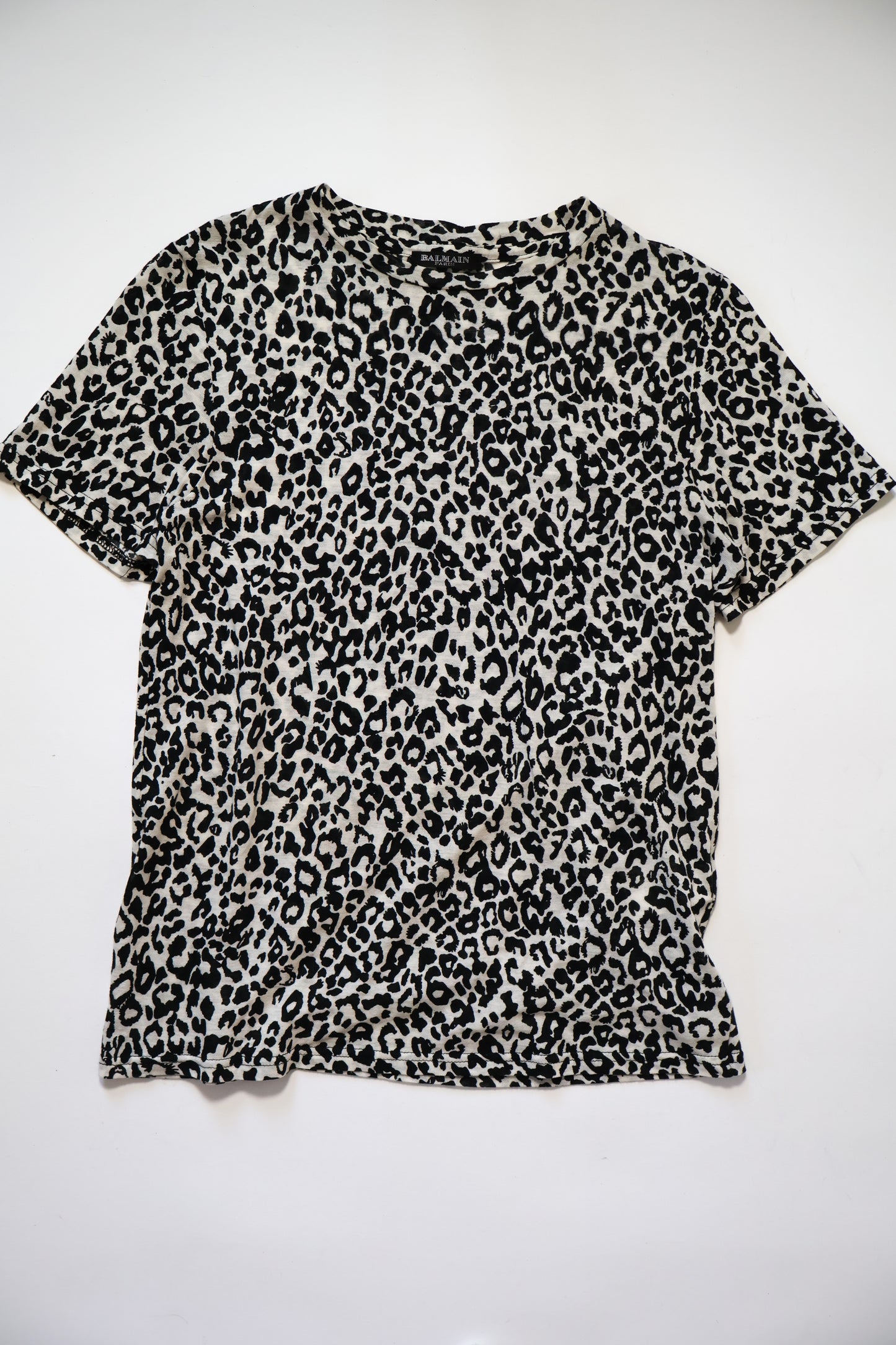 Balmain AW08 White Leopard Print Shirt