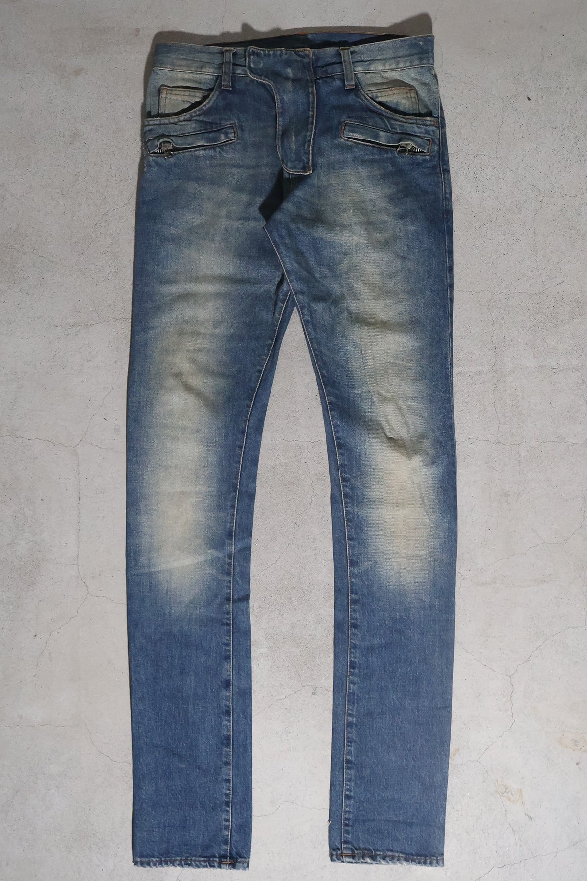 Balmain SS10  Wire Zip Biker Jeans