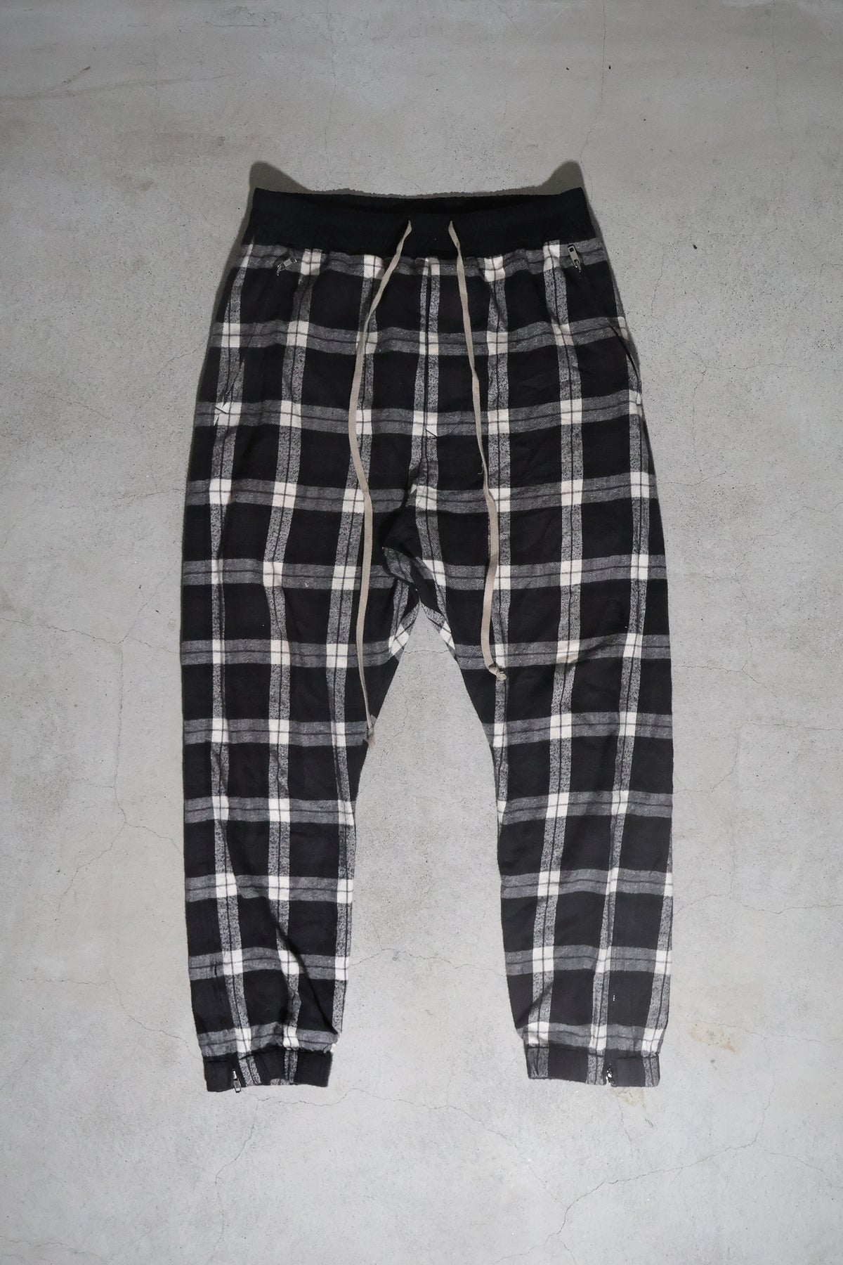 Rick Owens SS19 Plaid Sweat Pants