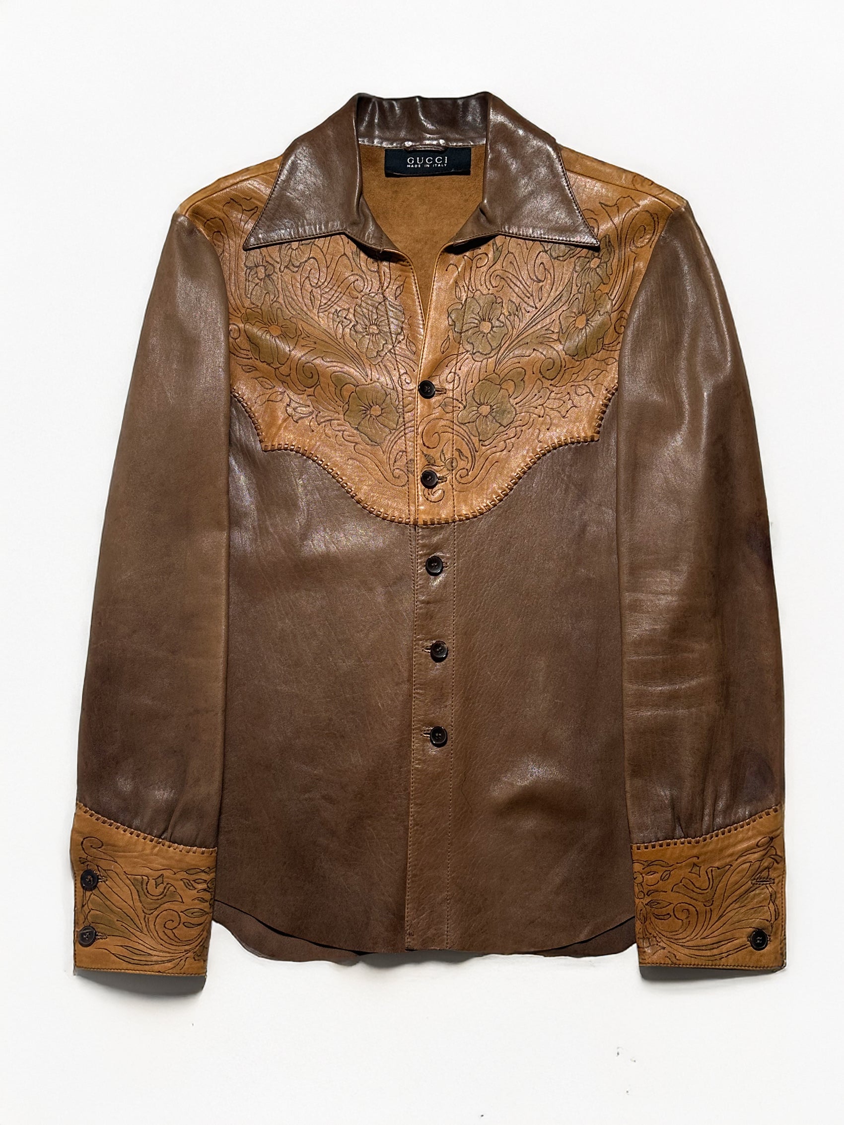 Gucci by Tom Ford SS04 Leather Western Shirt