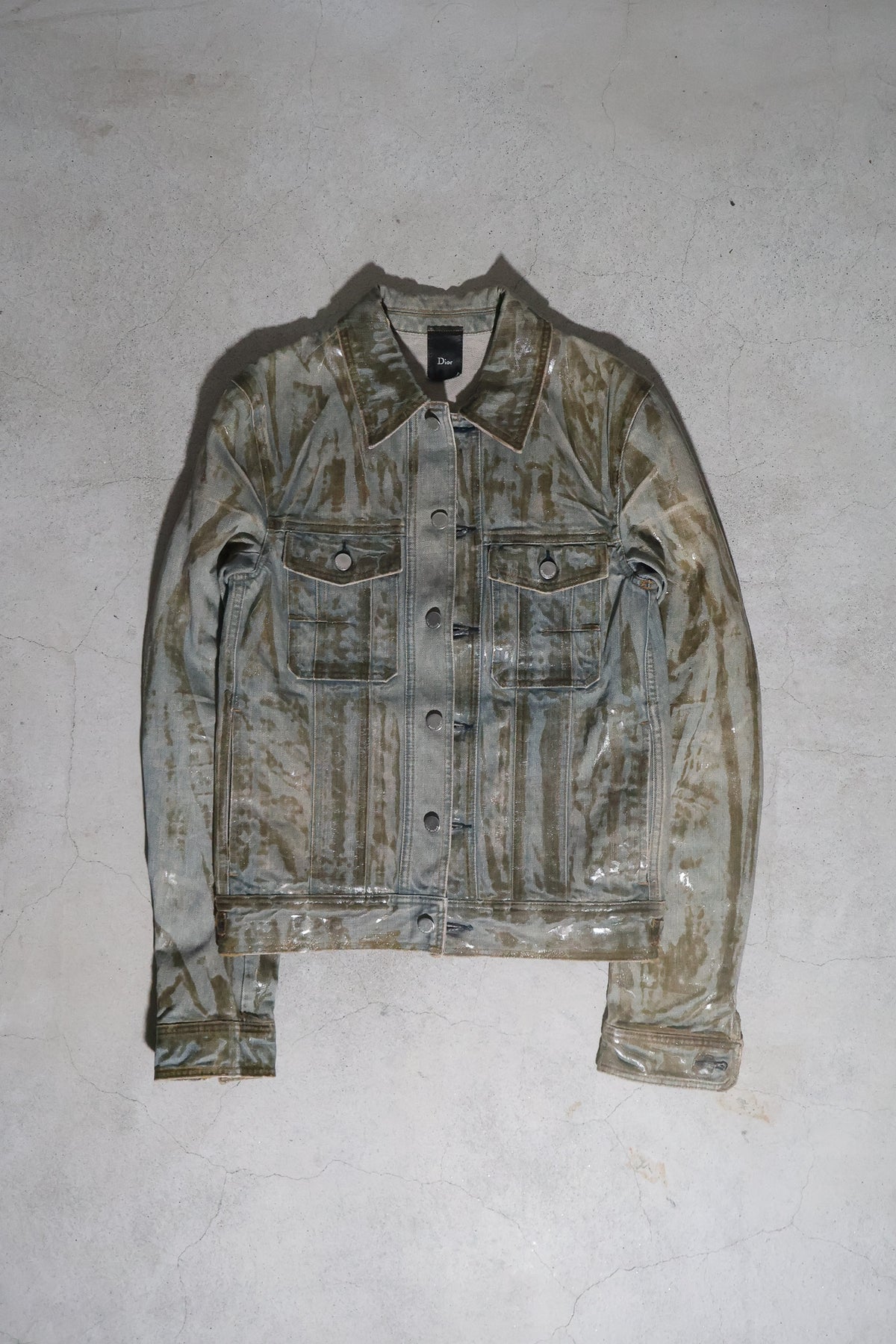 Dior Homme SS04 Waxed Bleu Claire Jacket