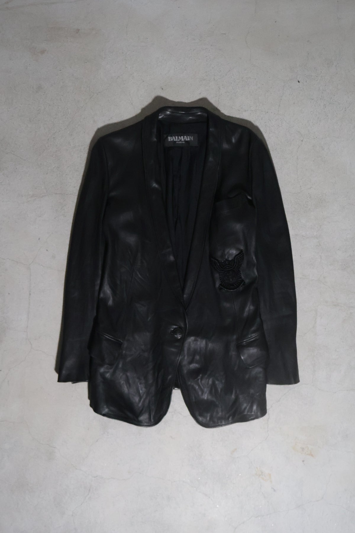 Balmain SS10 Embroidery Leather Blazer
