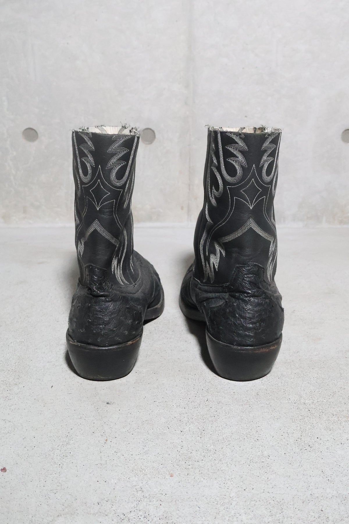 Number (N)ine AW08 Ostrich Leather Cowboy Boots