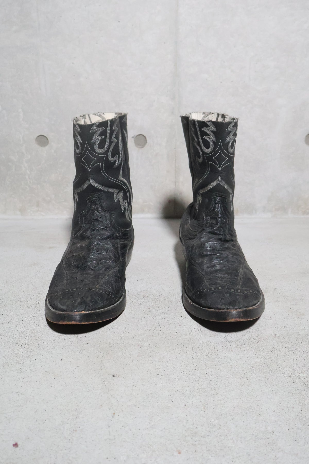 Number (N)ine AW08 Ostrich Leather Cowboy Boots