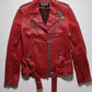 Balmain SS11 Pin Red Leather Jacket