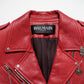 Balmain SS11 Pin Red Leather Jacket