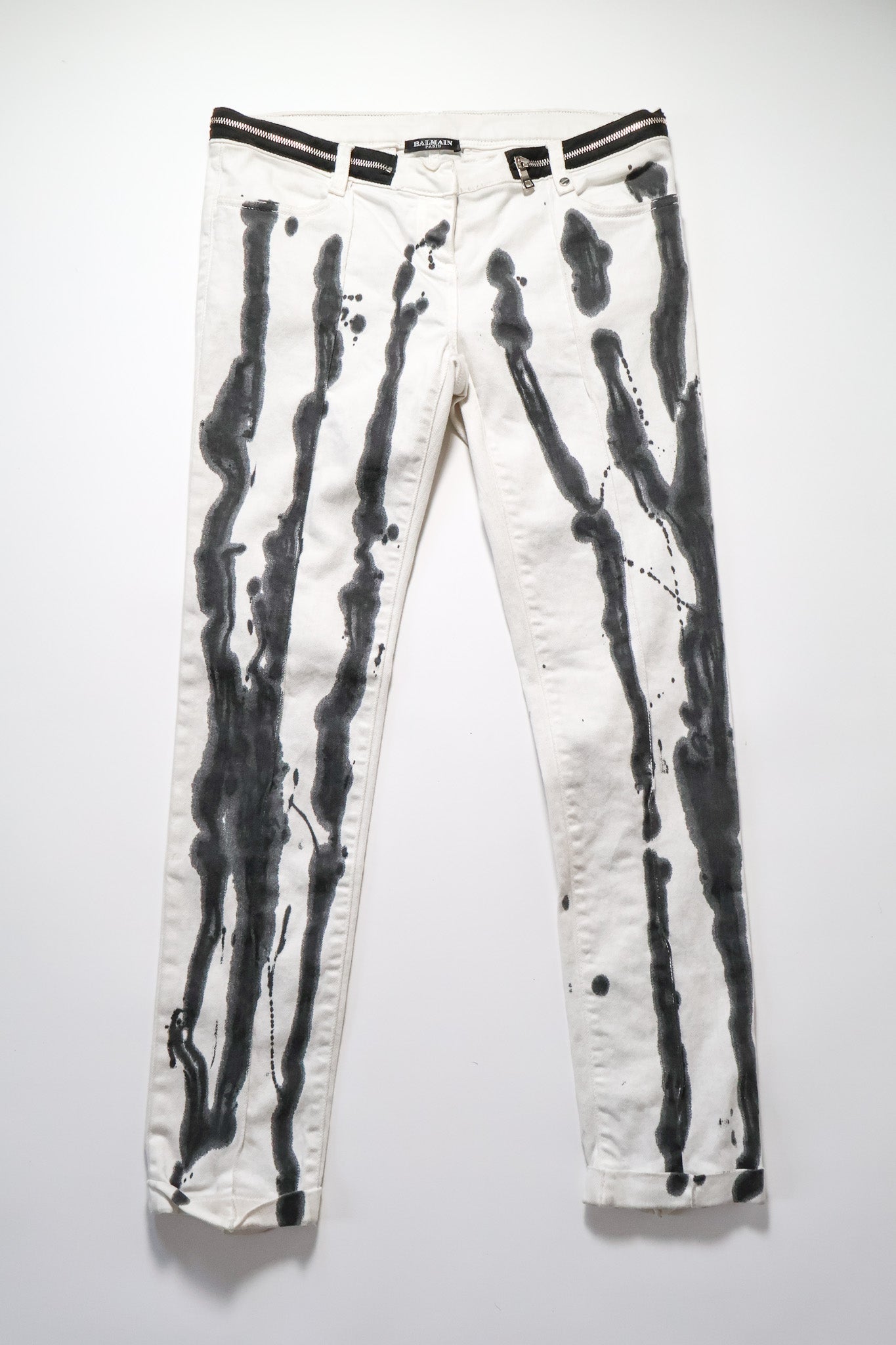 Balmain SS11 Paint Splatter Denim