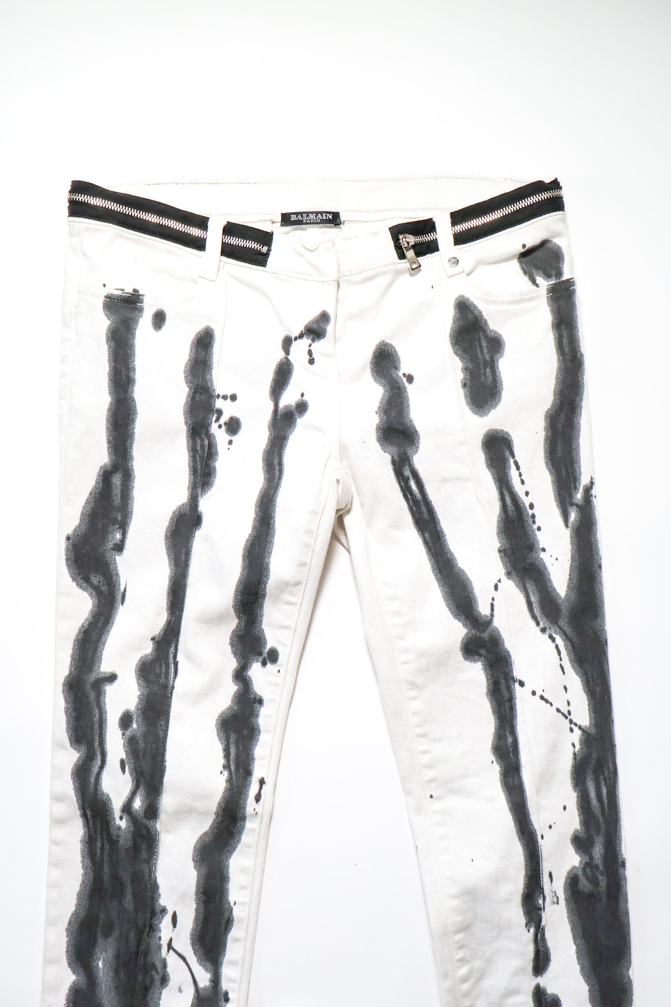 Balmain SS11 Paint Splatter Denim