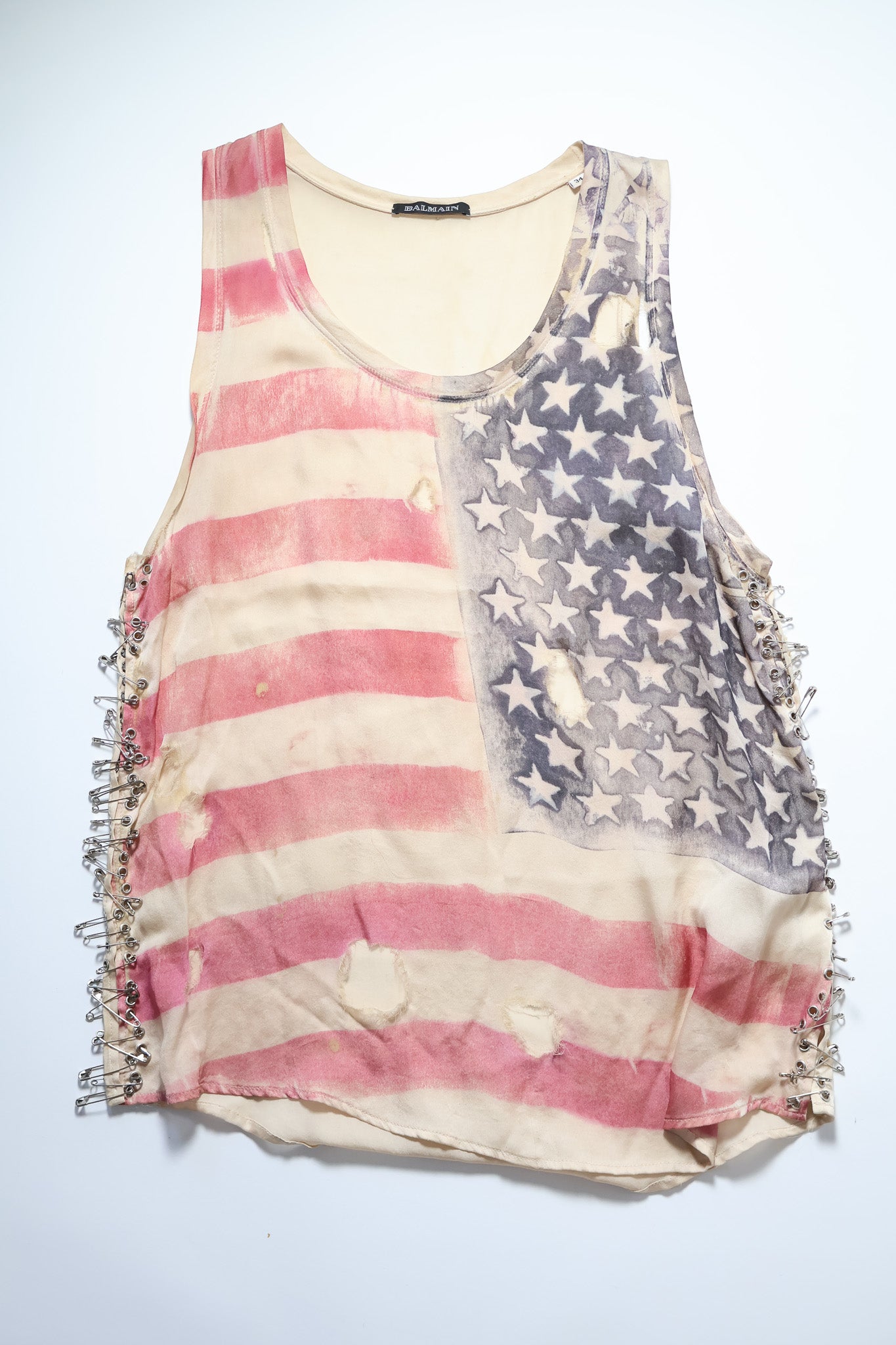 Balmain SS11 Runway Silk Flag Tank Top