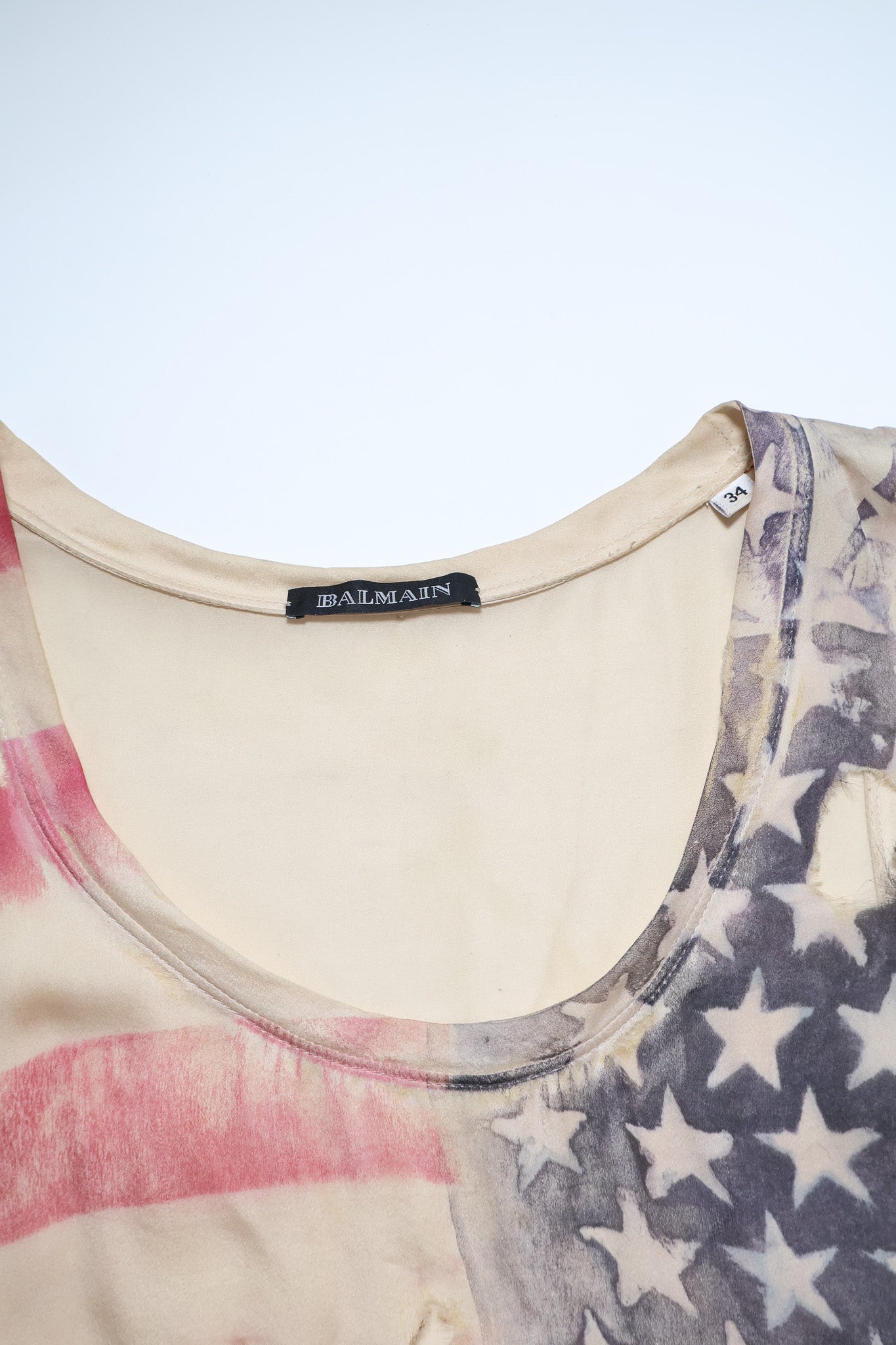 Balmain SS11 Runway Silk Flag Tank Top