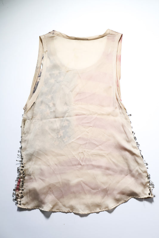 Balmain SS11 Runway Silk Flag Tank Top