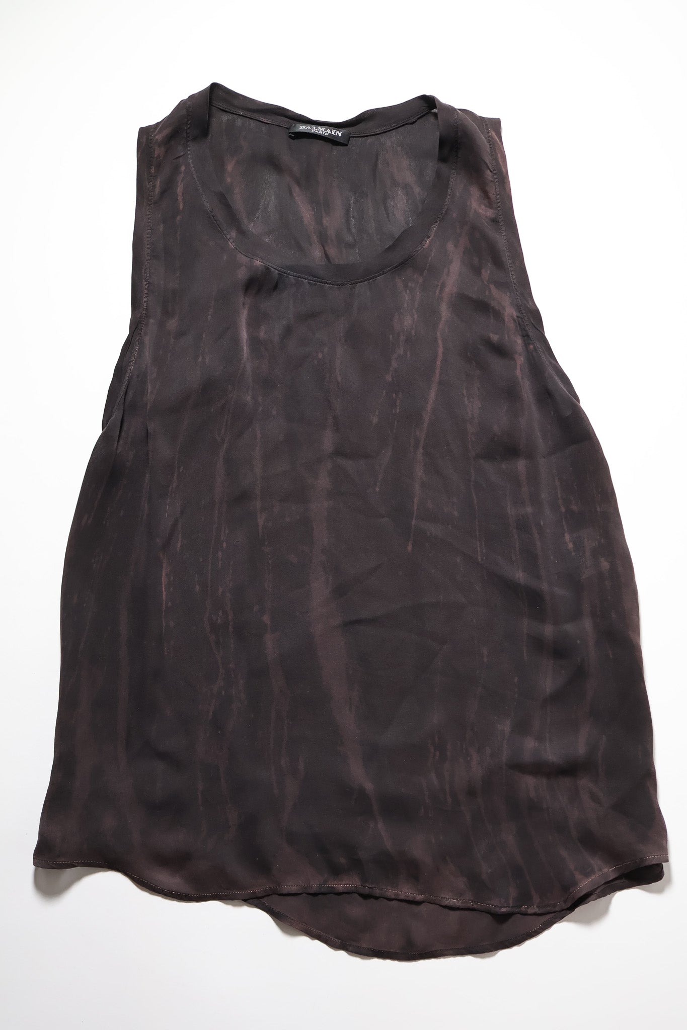 Balmain SS11 Silk Paint Splatter Tank Top