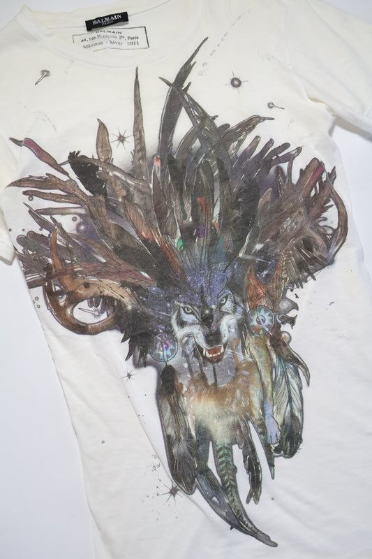 Balmain AW11 Wolf Graphic Shirt
